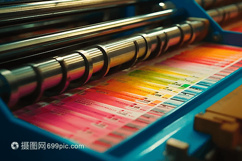 印刷廠的印刷設(shè)備特寫攝影圖